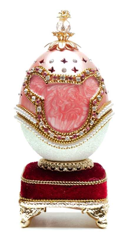 110 mm Pink Goose Easter Egg with Crystals Gift Box