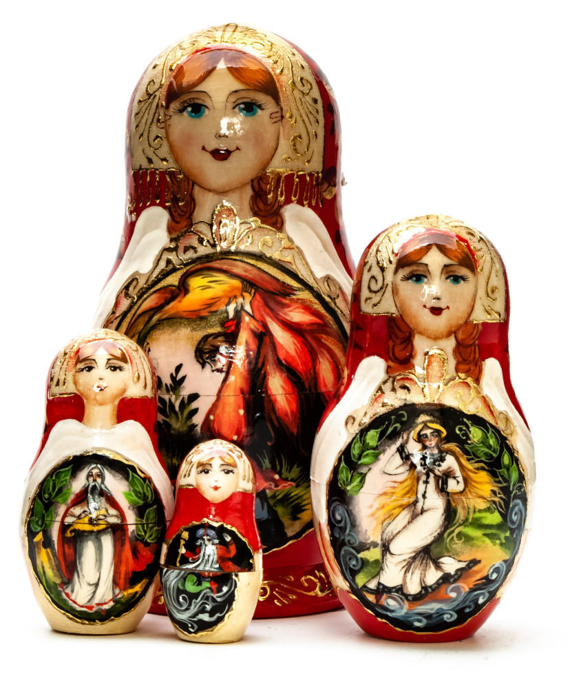 110mm Firebird hand painted Matryoshka doll 5pcs