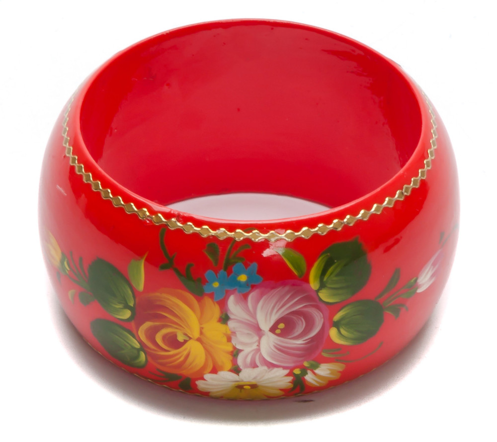 80x46 mm Zhostovo Hand Painted Bracelet (by Lada Workshop)