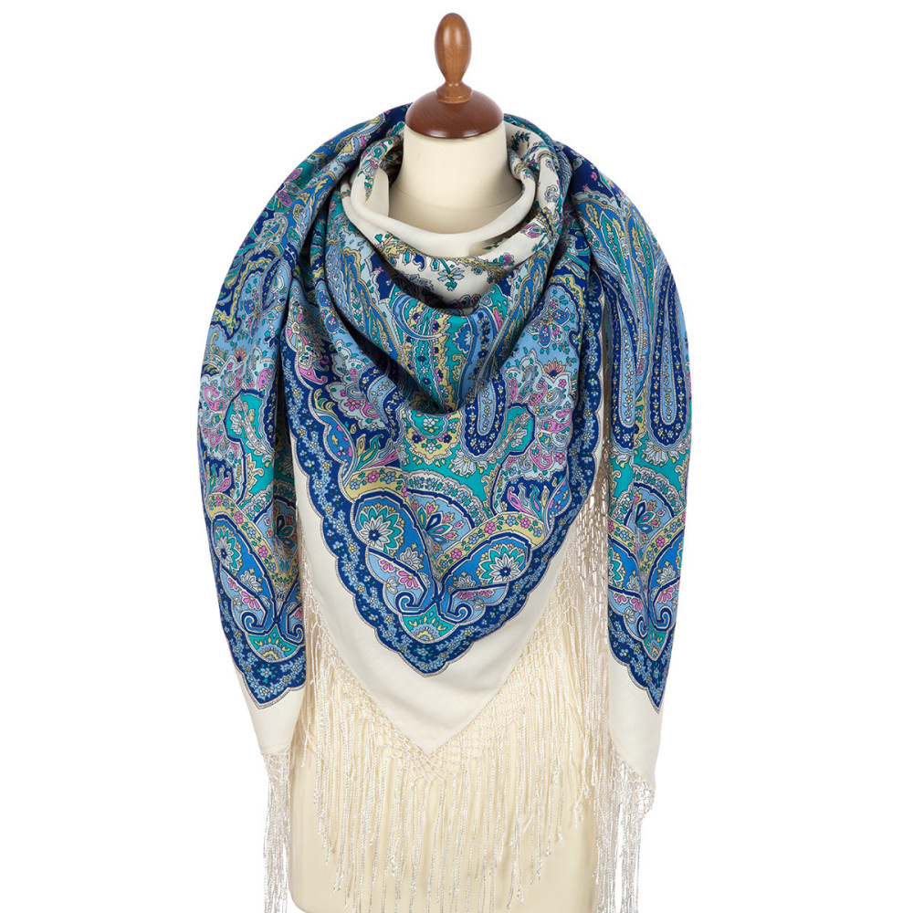 Shop Thick Woolen Fabric Shawls with Silk Fringe 148x148 cm Шаль «Караван» online at Skazka.site | Eligible for fast shipping and free returns. Шаль «Караван»