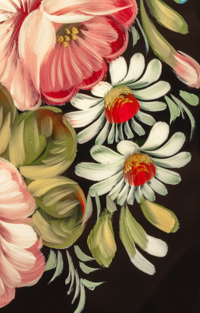 255x330mm Zhostovo Patterns hand painted and lacquered Metal Forged Tray (by Lada Crafts)