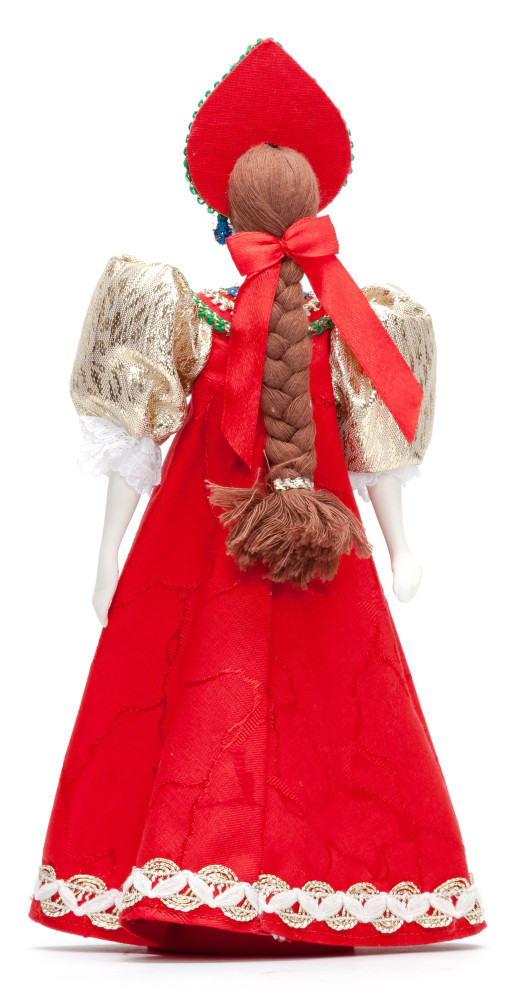 Porcelain Doll in a Russian Dress and Kokoshnik - 11 Inches (by Le Russe)