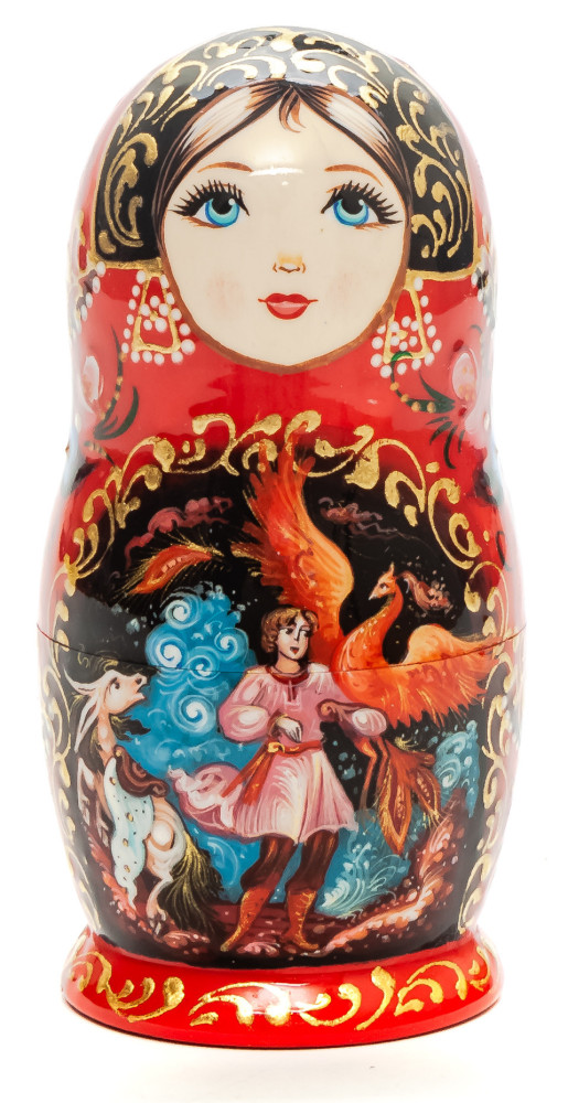 Shop Exclusive Nesting Dolls 110 mm The Firebird hand painted on wooden Matryoshka doll 5pcs (by A Studio) online at Skazka.site | Eligible for fast shipping and free returns. 110 mm The Firebird hand painted on wooden Matryoshka doll 5pcs (by A Studio)