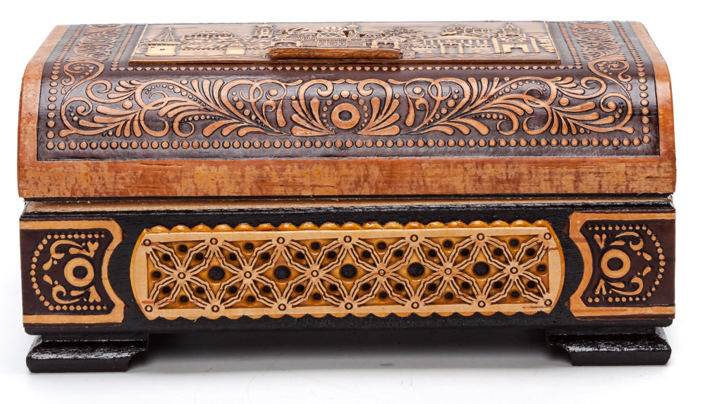 120x85 mm Moscow hand made Birchbark Jewelry Box (by Maxim Birch)