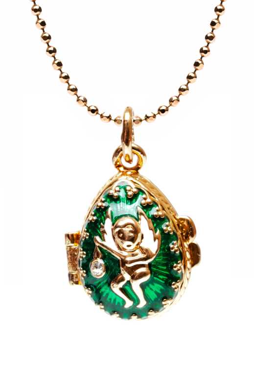 Angel Opening Green Egg Pendant