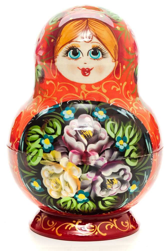 140 mm Summer Flowers hand painted Russian Matryoshka Doll 5 pcs (by Summer Shine)
