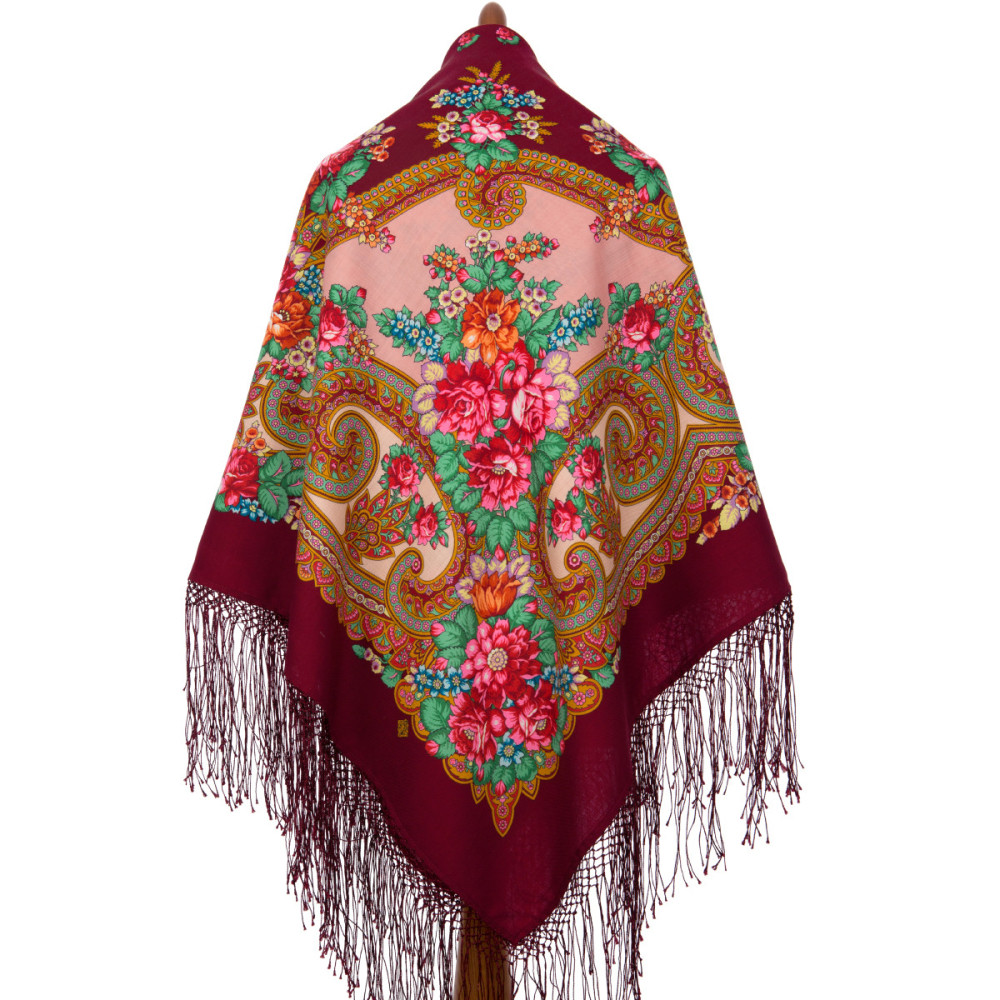 Shop Thick Woolen Fabric Shawls with Silk Fringe 148x148 cm Шаль «Лабзинский» online at Skazka.site | Eligible for fast shipping and free returns. Шаль «Лабзинский»