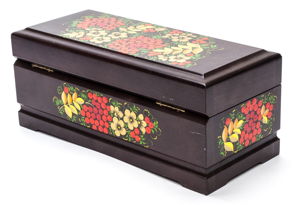 Khokhloma Painting Jewellery Wooden Box 230x100 mm