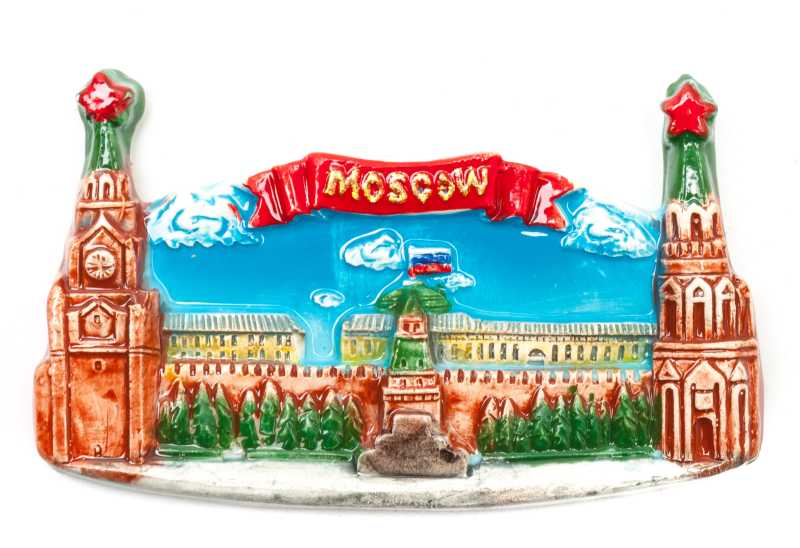 85x50 mm Moscow Kremlin Ceramic Fridge Magnet (by Skazka)
