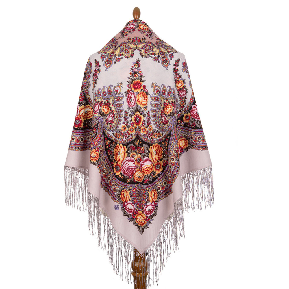 Shop Double-Thread Woolen Yarn Scarves with Knitted Silk Fringe 135x135 cm Платок «Пламень сердца» online at Skazka.site | Eligible for fast shipping and free returns. Платок «Пламень сердца»