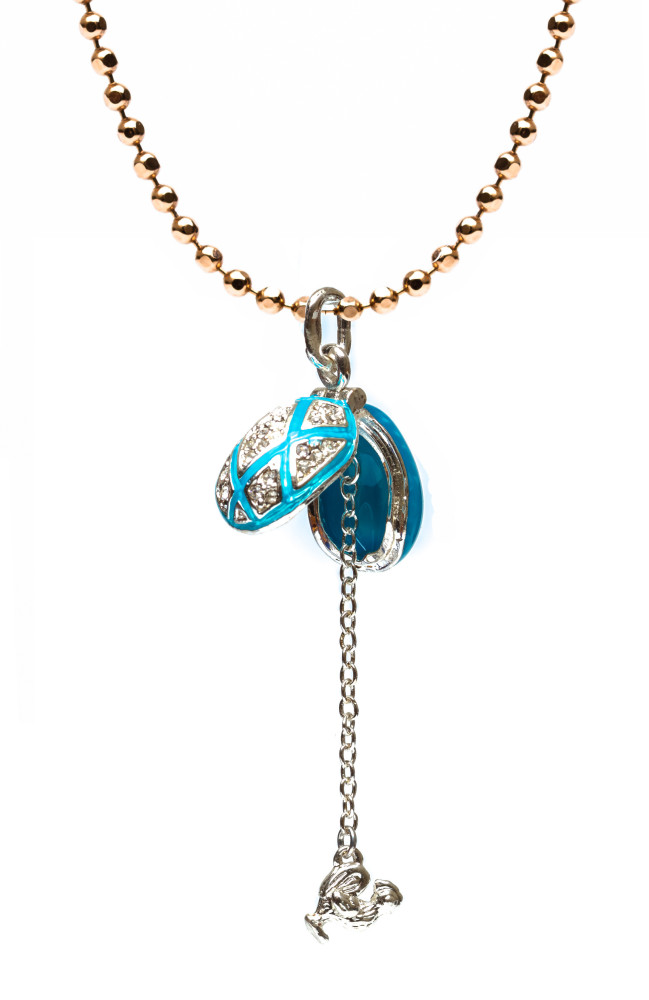 Rhombus Blue Openingr Egg Pendant