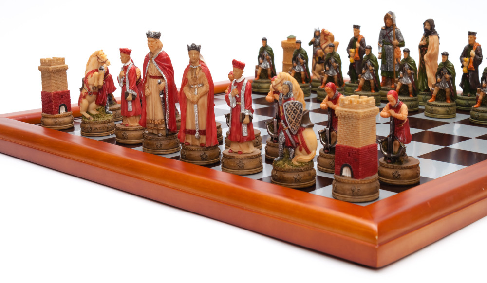 395x395 mm Roman and Celtic Troops handpainted figures on wooden Chess Board (by Fyodor Chess Studio)
