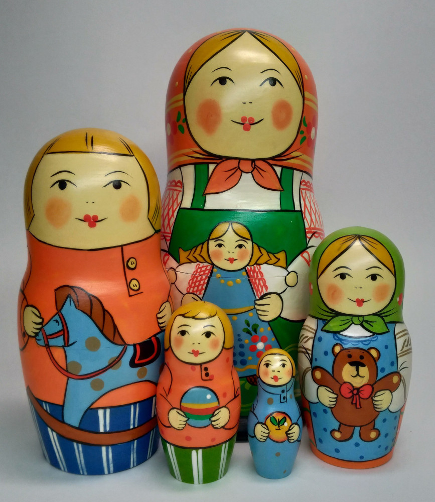 Shop Exclusive Nesting Dolls 160 mm Mistress with Doll hand painted Traditional Russian Wooden Matryoshka doll 5 pcs (by Igor Malyutin) online at Skazka.site | Eligible for fast shipping and free returns. 160 mm Mistress with Doll hand painted Traditional Russian Wooden Matryoshka doll 5 pcs (by Igor Malyutin)