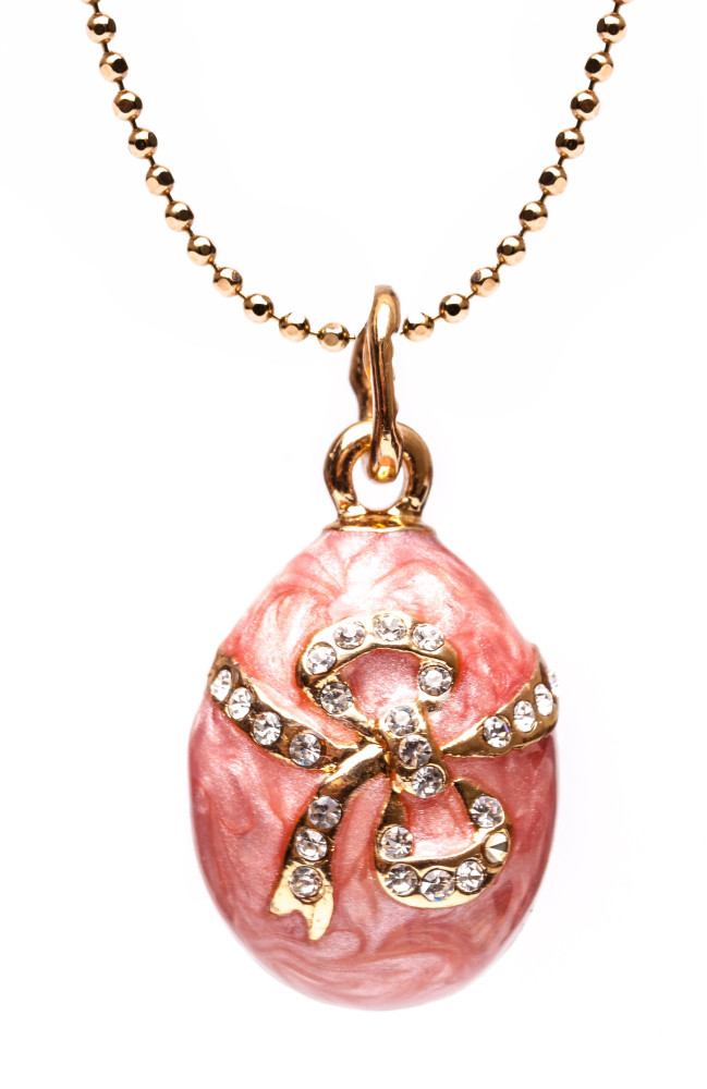 Bow Pink Egg Pendant