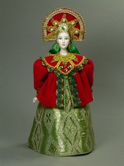 Russian Beauty hand made Porcelain Doll in Kokoshnik - 11 Inches (by Le Russe)