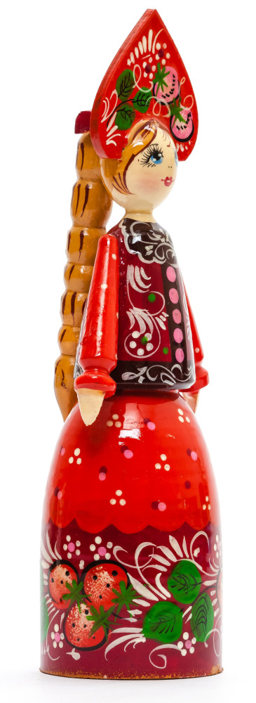 170 mm Russian Girl in Kokoshnik hand painted Wooden Doll (by Summer Shine)