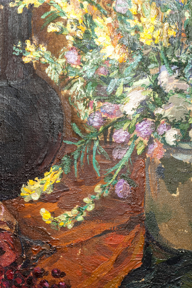 480x630 mm Still Life with Flowers hand painted on Canvas painting (by Skazka)