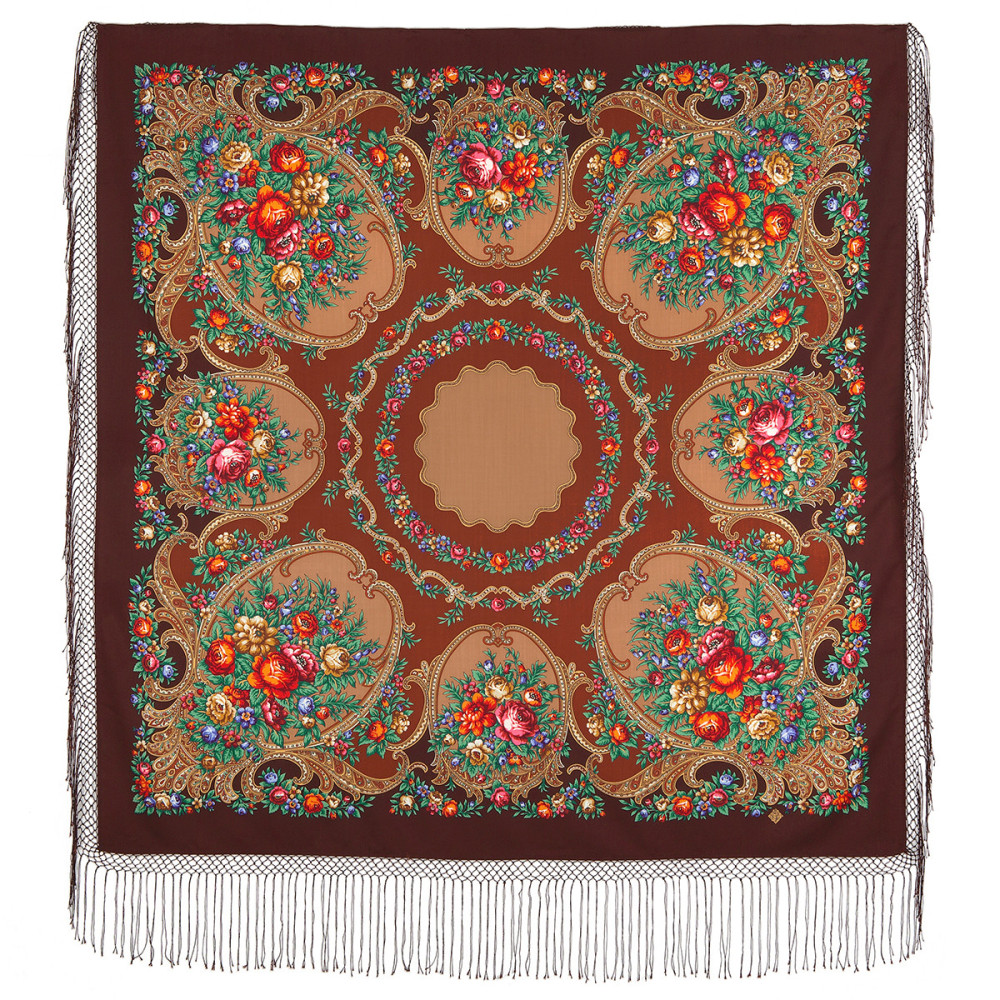 Shop Thick Woolen Fabric Shawls with Silk Fringe 148x148 cm Шаль «Русские сезоны» online at Skazka.site | Eligible for fast shipping and free returns. Шаль «Русские сезоны»