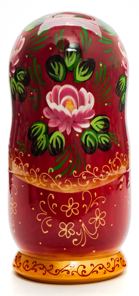 180 mm Summer Flowers hand painted Russian Matryoshka Doll 5pcs (by Summer Shine)