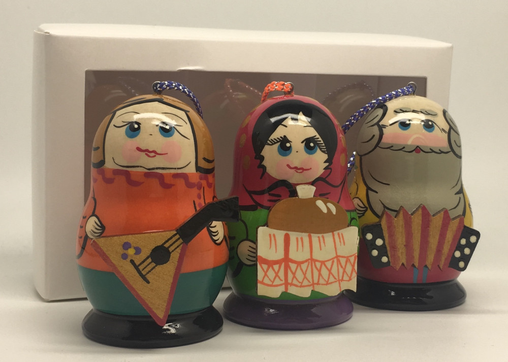 Matryoshka with Russian Traditions Christmas Ornaments