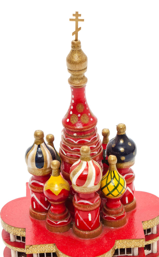 190 mm Saint Basil's Cathedral hand painted Wooden Music Box (by Nightingale Crafts)
