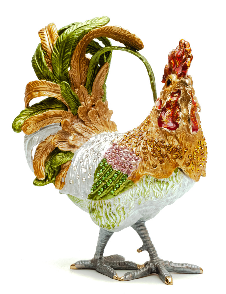 180 mm Green Cockerel Jewellery box