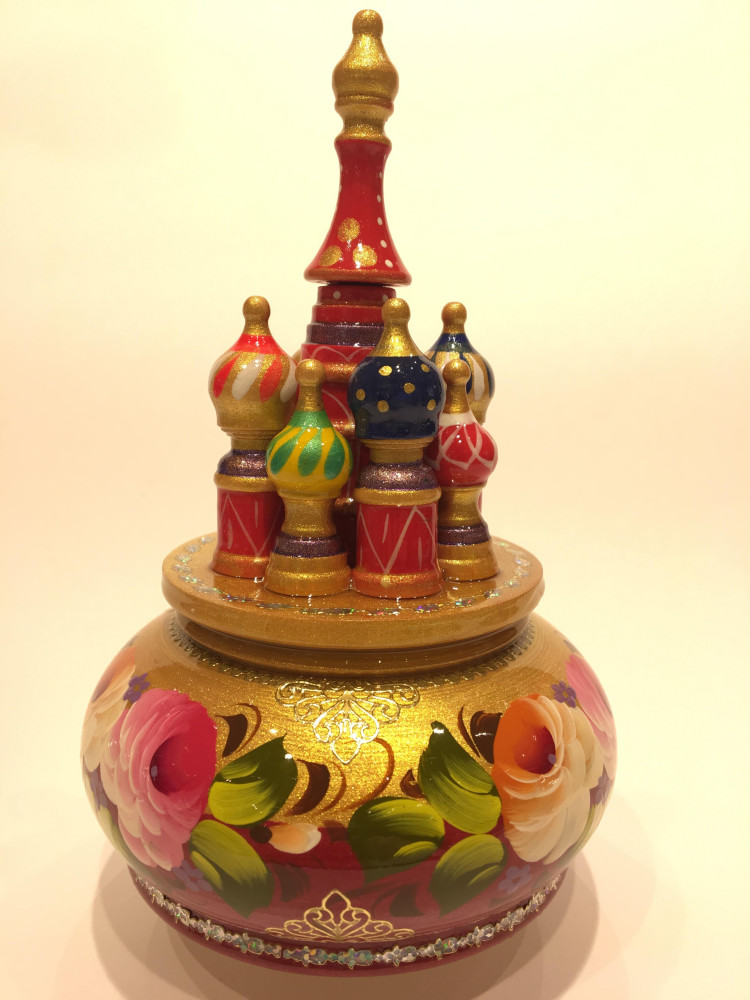 Saint Basil's Cathedral Zhostovo Art Music Box