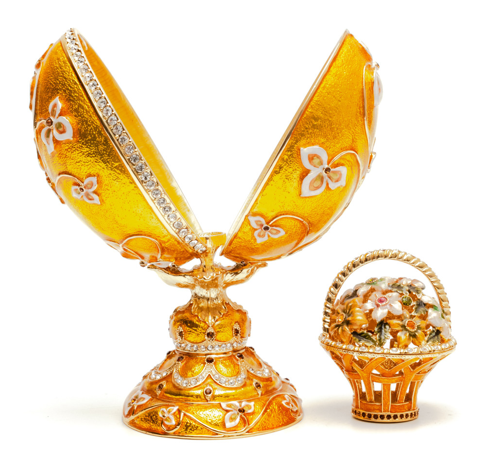 140 mm Golden Easter Egg with the Basket