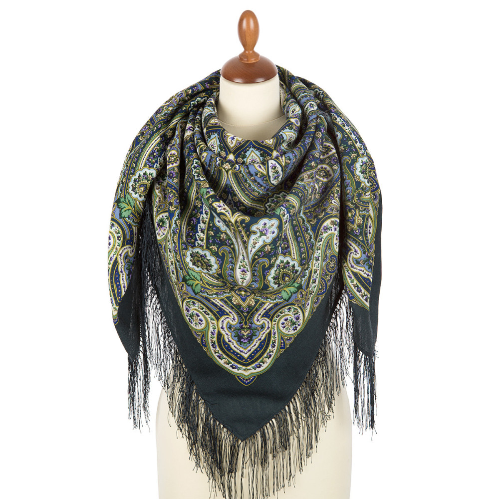 Shop Woolen Scarves with Silk Fringe 125x125 cm Платок «Золотая клетка» online at Skazka.site | Eligible for fast shipping and free returns. Платок «Золотая клетка»