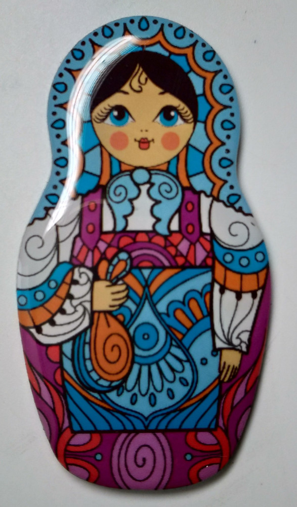 60x32 mm Russian Matryoshka Fridge Magnet (by AKM Gifts)