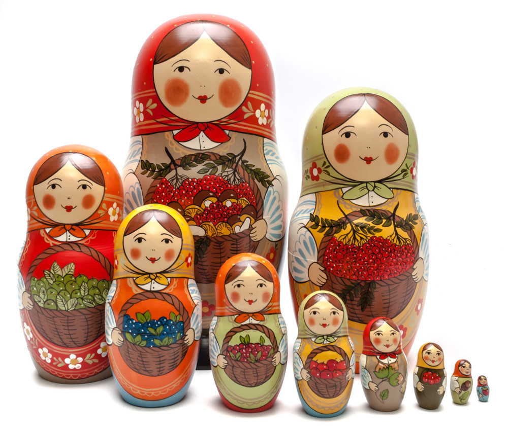Shop Exclusive Nesting Dolls 260 mm Maiden with the Basket of Berries Mushrooms hand painted Traditional Russian Wooden Matryoshka doll 10 pcs (by Sergey Malyutin) online at Skazka.site | Eligible for fast shipping and free returns. 260 mm Maiden with the Basket of Berries Mushrooms hand painted Traditional Russian Wooden Matryoshka doll 10 pcs (by Sergey Malyutin)