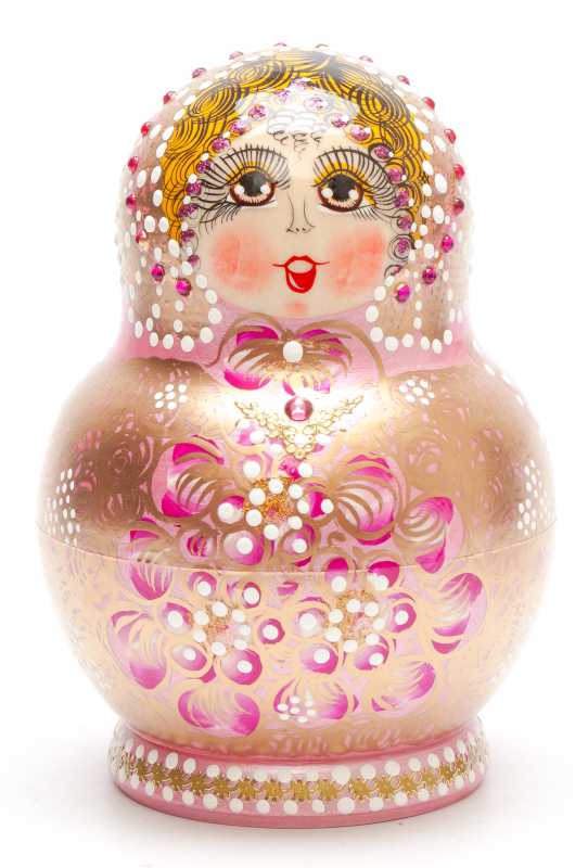 120 mm Russian North Pattern hand painted Wooden Matryoshka Doll 10 inside (by Snezana Studio)