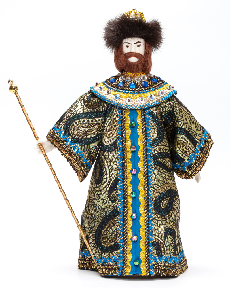 Boris Godunov Tsar of Russia hand made Porcelain Doll with a Staff - 11 Inches (by Le Russe)