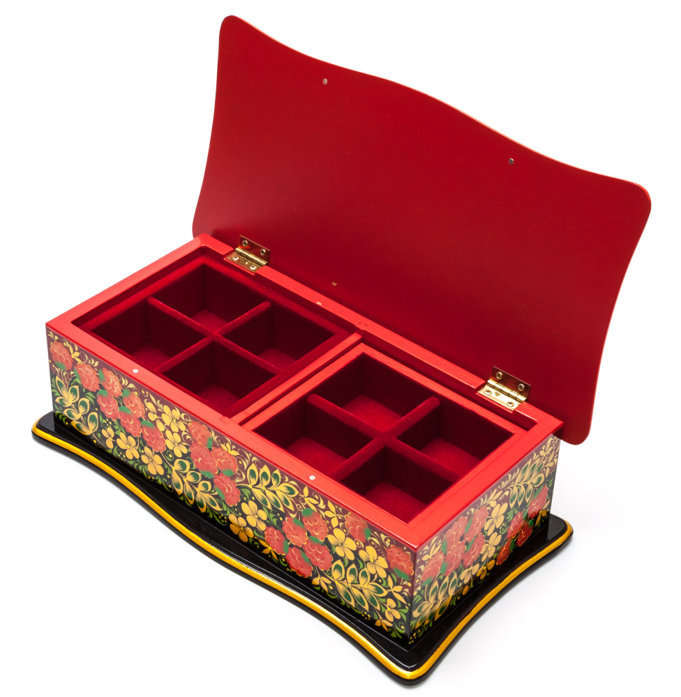 300x180 mm Khokhloma Painting Jewellery Wooden Box