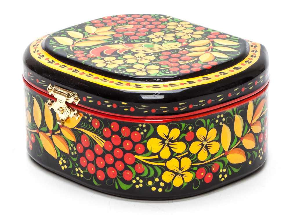 120x100 mm Khokhloma Painting Jewellery Wooden Box