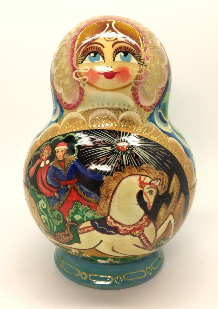 Shop Exclusive Nesting Dolls 150 mm Russian Winter Troyka Hand painted Matryoshka doll 10 pcs inside (by Valery Studio) online at Skazka.site | Eligible for fast shipping and free returns. 150 mm Russian Winter Troyka Hand painted Matryoshka doll 10 pcs inside (by Valery Studio)