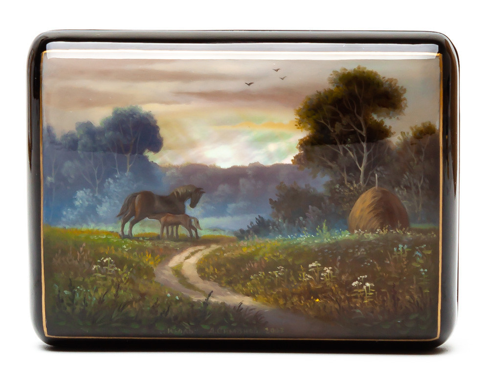 105x80mm Meadow Hand Painted Jewellery Box (by Alexander G Studio)