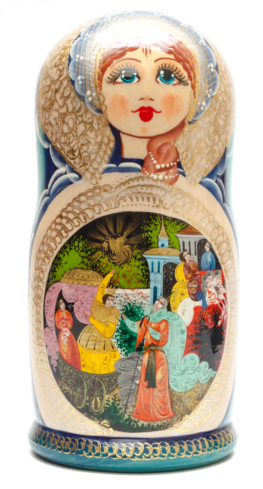 Shop Exclusive Nesting Dolls 250 mm The Tale of Tsar Saltan handpainted Wooden Matryoshka Doll 10 pcs (by Valery Crafts) online at Skazka.site | Eligible for fast shipping and free returns. 250 mm The Tale of Tsar Saltan handpainted Wooden Matryoshka Doll 10 pcs (by Valery Crafts)