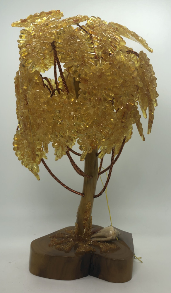280 mm Amber Jewelry Tree with Leaves (by Russian Amber)
