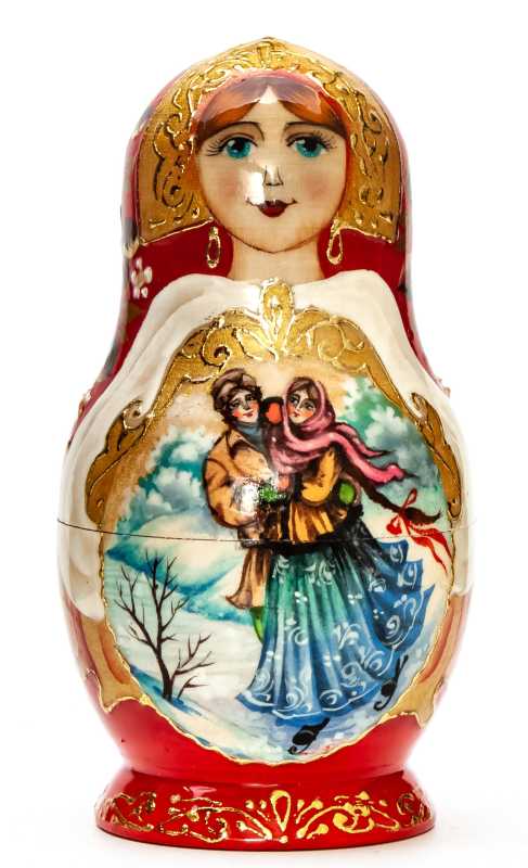 110mm Russian Fairytale hand painted Matryoshka doll 5pcs