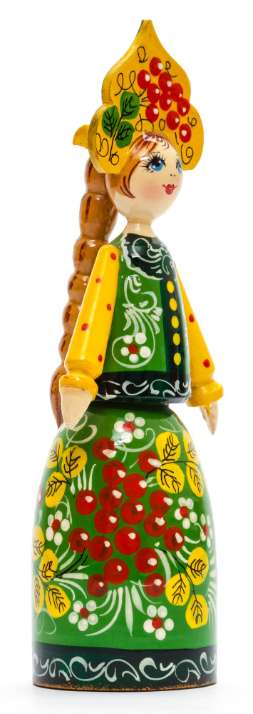 170 mm Russian Girl in Kokoshnik hand painted Wooden Doll (by Summer Shine)