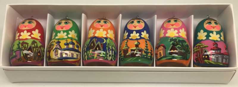 Matryoshka with Russian Temples Christmas Ornaments 