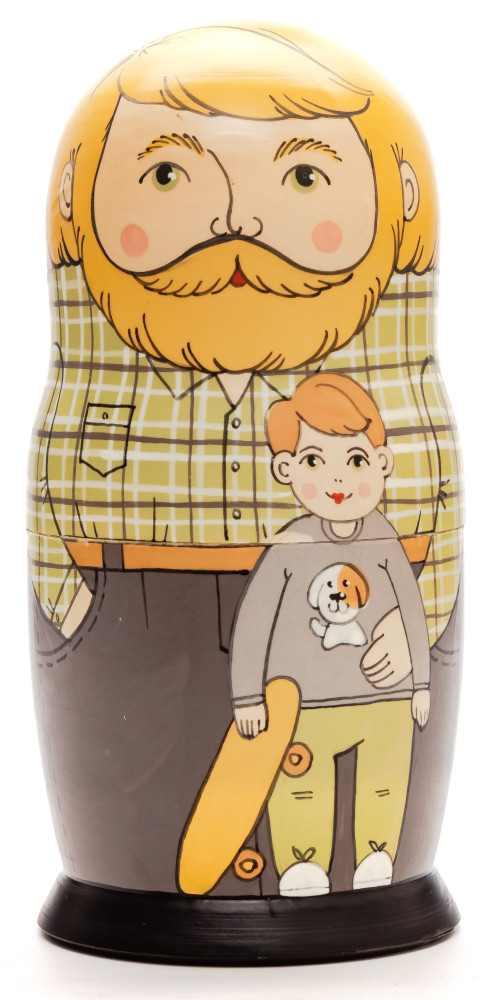 Shop Exclusive Nesting Dolls 125 mm Father with Son hand painted Traditional Russian Wooden Matryoshka doll 5 pcs (by Igor Malyutin) online at Skazka.site | Eligible for fast shipping and free returns. 125 mm Father with Son hand painted Traditional Russian Wooden Matryoshka doll 5 pcs (by Igor Malyutin)