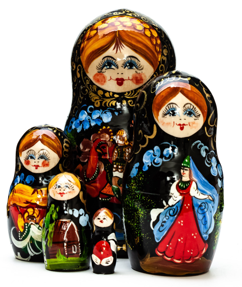 140mm The Horseman hand painted Matryoshka round Doll 5pcs (by Skazka)