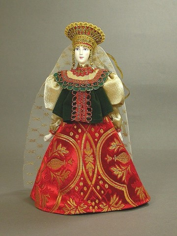 Russian Beauty hand made Porcelain Doll in Kokoshnik - 11 Inches (by Le Russe)