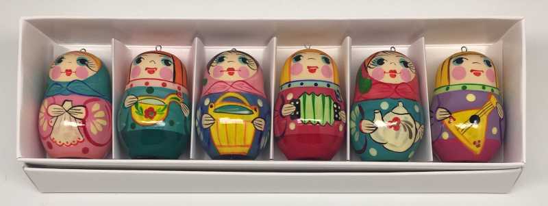 Matryoshka with Russian Traditions Christmas Ornaments