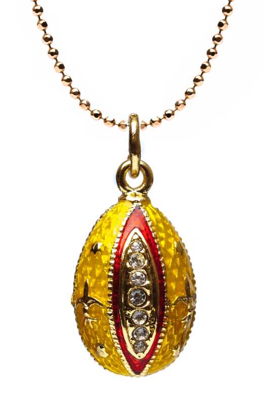 Leaf Yellow and Red Egg Pendant