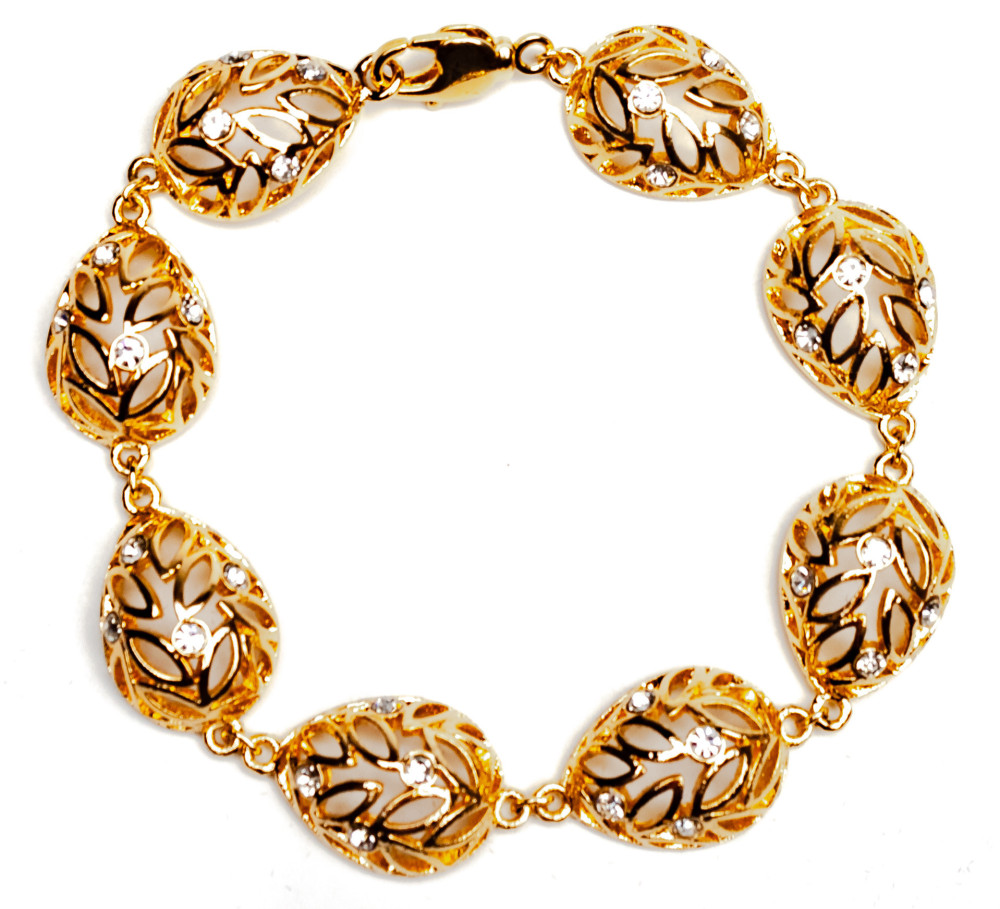 200 mm Delicate Leaves Golden Bracelet (by AKM Gifts)