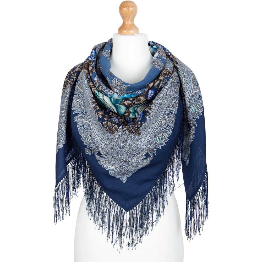 Shop Woolen Scarves with Silk Fringe 125x125 cm Платок «На гребне волны» online at Skazka.site | Eligible for fast shipping and free returns. Платок «На гребне волны»
