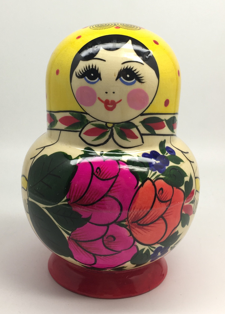 U Semenovskaya Hand Painted Matryoshka Doll 10 pcs Round